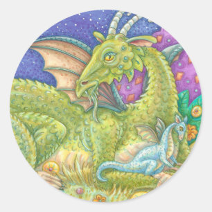 Imaginaire Sticker rond Dragon Bébé de nouvelle gé