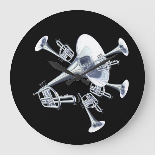 Imaginaire Trumpets Musique Amateurs Horloge mural (Recto)