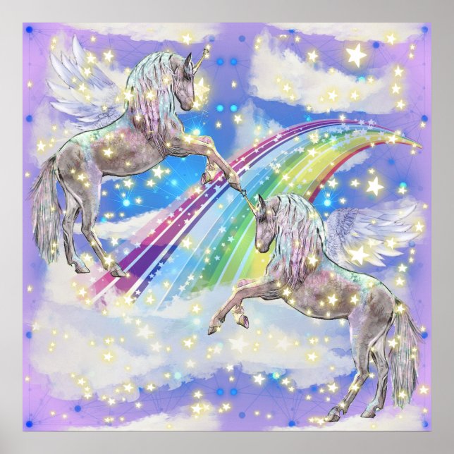Imaginaire Unicorn filles poster de chambre (Devant)