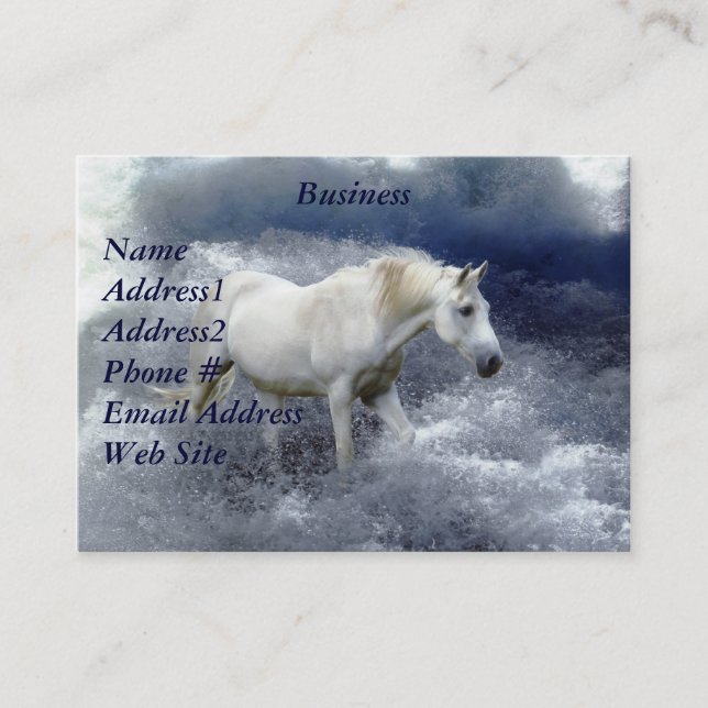 Imaginaire White Horse & Ocean Surf Carte de visit (Devant)