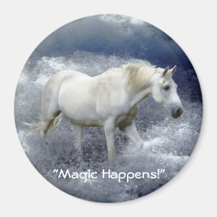 Imaginaire White Horse & Ocean Surf Magnet Cadeau