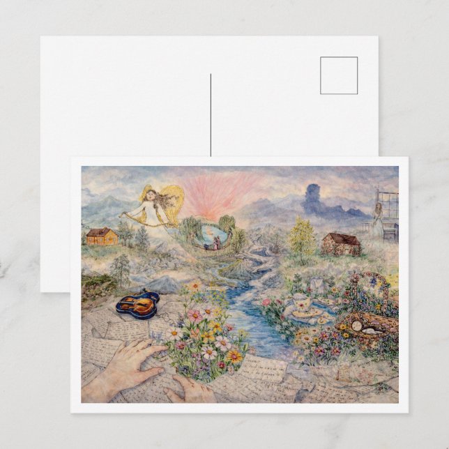 Imaginäre Landschaft Postkarte (Vorne/Hinten)