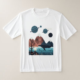imaginäre Planeten mit Ringen und Monden T-Shirt