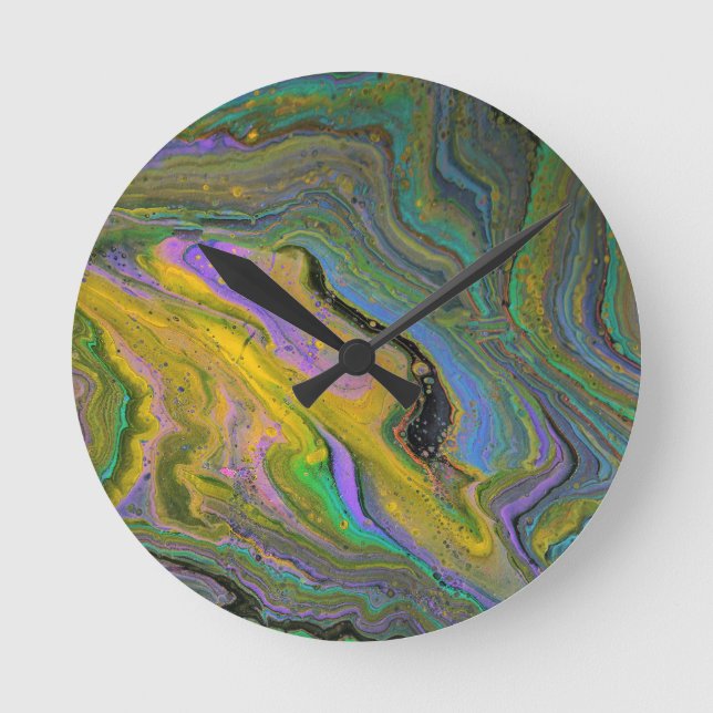 Imagination 2 Vibranter Geode abstrakte Wanduhr (Vorderseite)