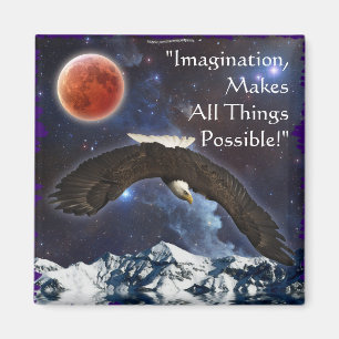 Imagination Bald Eagle & Space Fantasy Art Magnet
