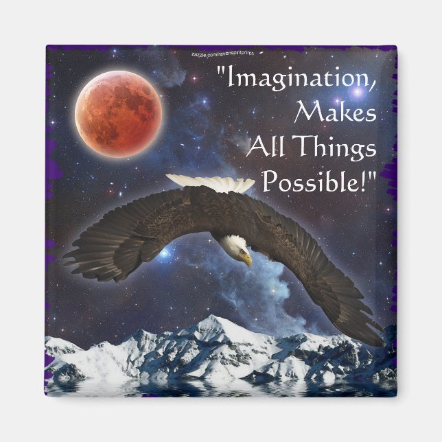 Imagination Bald Eagle & Space Fantasy Art Magnet (Vorne)
