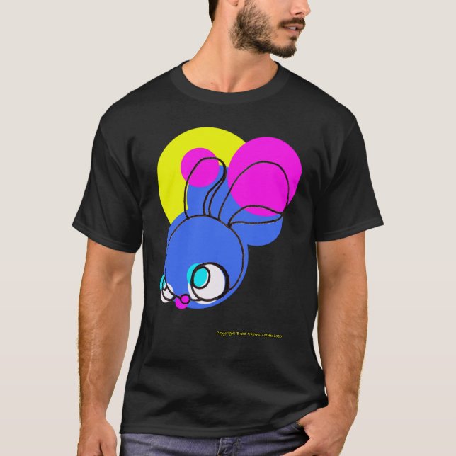 Imagination Bunny auf einem Schwarzen T-Shirt (Vorderseite)