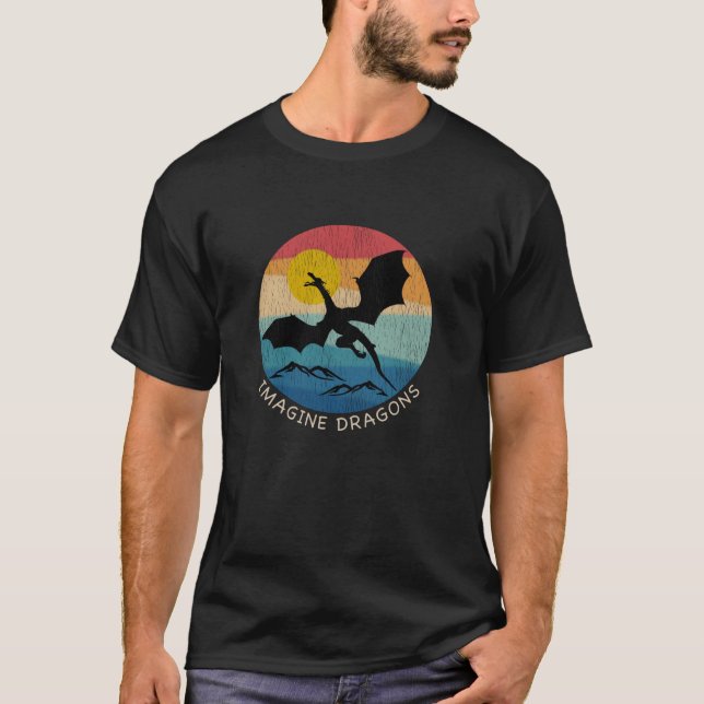 Imagine Magical and Mythical Fantasy Dragons  T-Shirt (Vorderseite)