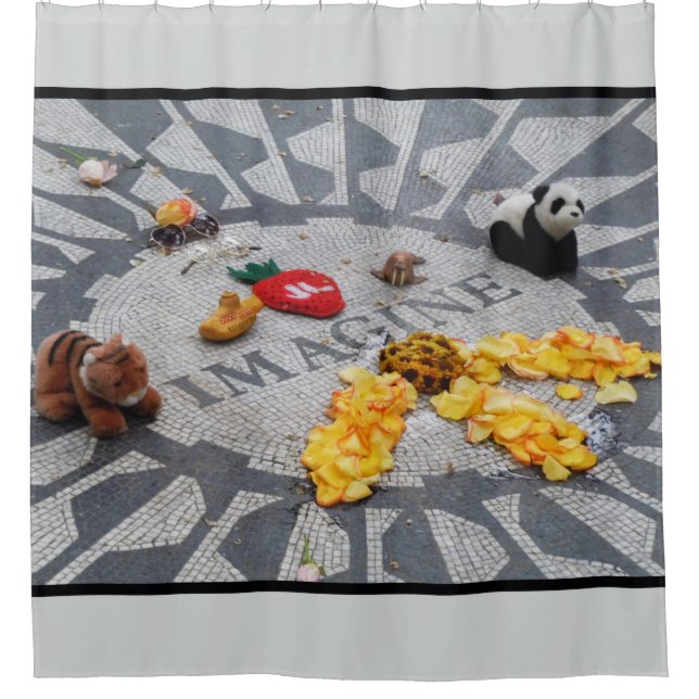 Imagine Strawberry Fields Central Park NYC Foto Duschvorhang (Vorderseite)