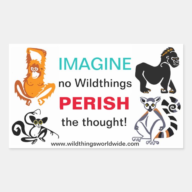 IMAGINE - Tierliebhaber - gefährdete Tiere - Natur Rechteckiger Aufkleber (Vorderseite)