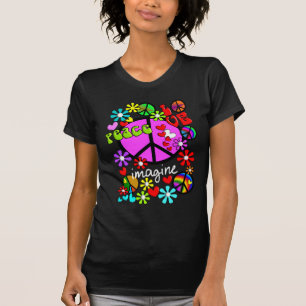 Imaginez le T-shirt BLEU 2 de symboles de paix