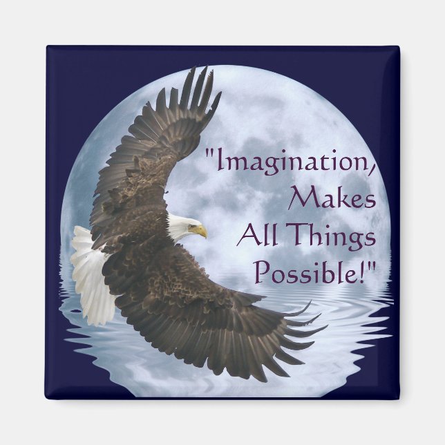 Imaging Bald Eagle & Moon Motivation Magnet (Vorne)