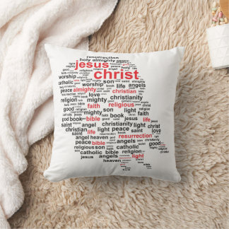 Imaging Christ Word Collage Throw Kissen