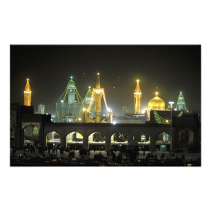 Imam-Reza-Schrein-Komplex bei Nacht, Maschhad, Fotodruck