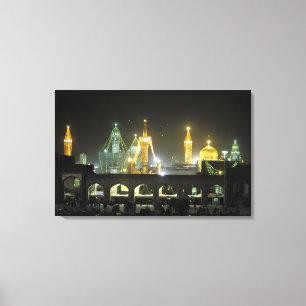 Imam Reza-Schrein-Komplex bei Nacht, Maschhad, Leinwanddruck