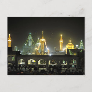 Imam Reza-Schrein-Komplex bei Nacht, Maschhad, Postkarte