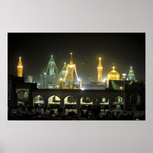 Imam Reza Shrine Complex nachts, Mashhad, Poster