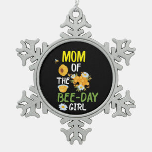 Imbiss Art Mama der Bienen 2 Schneeflocken Zinn-Ornament