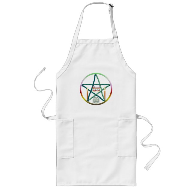 Imbolc-Pentagramm Lange Schürze (Vorne)