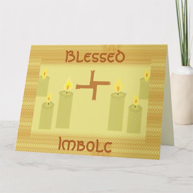 Imbolc Segen, St Brigid Cross Grußkarte Karte (Vorderseite)