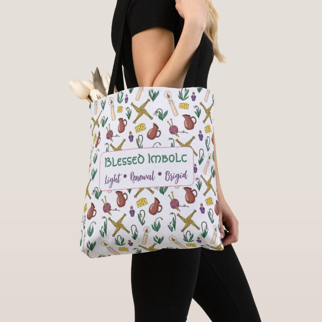 Imbolc Tote Bag Pagan Seasonal Pattern with Brigid Tasche (Von Nahem)