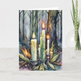 Imboli Candlemas Winter Forest Candles Wiccan Feiertagskarte