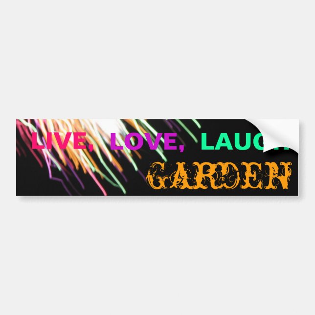 IMG_3136, LIVE, LIEBE, LACHEN, Garten Autoaufkleber (Vorne)