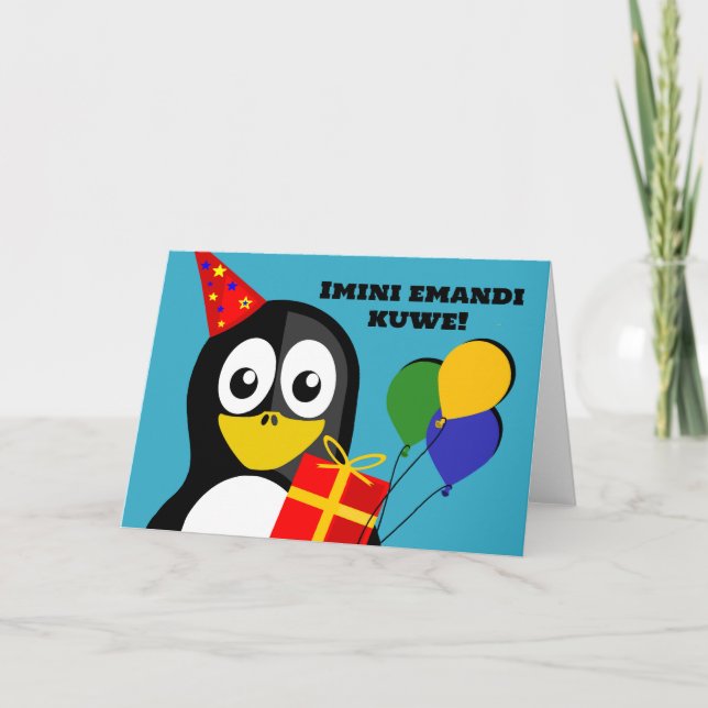 Imini emandi kuwe Birthday Wünsche in Xhosa Karte (Vorderseite)