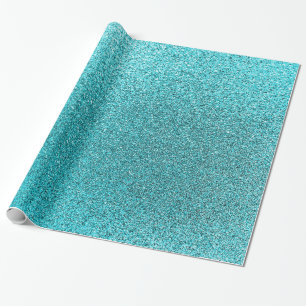 Imitat Aquamariner Blauer Glitzer Hintergrund Spar Geschenkpapier