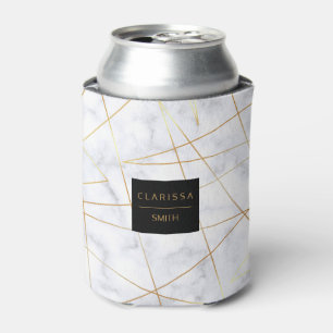 Imitat aus elegantem, weißem Marmor, geometrisch Dosenkühler
