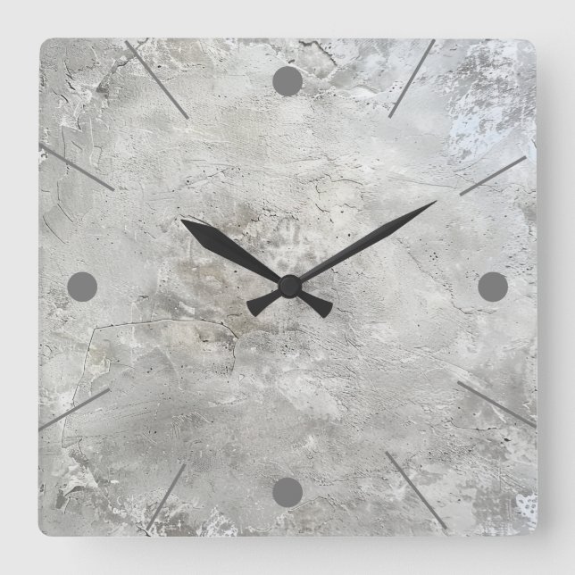 Imitat-Betonmauer Quadratische Wanduhr (Vorderseite)