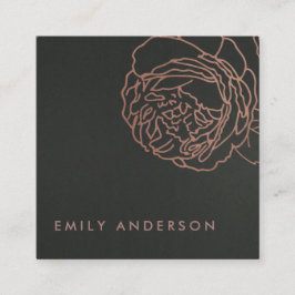 IMITAT BLACK STAHL GRAD BLUSPINK ROSE GOLD FLORAL QUADRATISCHE VISITENKARTE