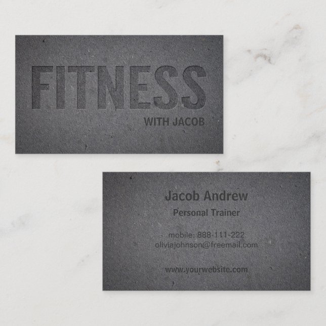 Imitat-Briefbeschwerer Deboss Fitness-persönlicher Visitenkarte (Vorne/Hinten)