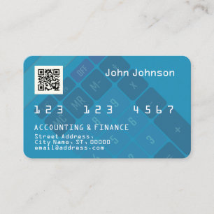 Imitat Credit- oder Debit-Card-Look-Rechner blau Visitenkarte