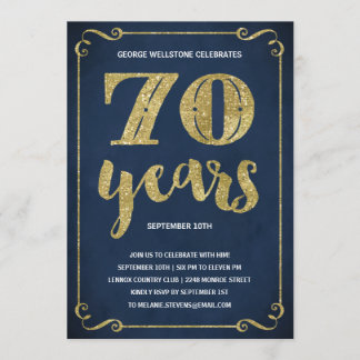 Imitat der Goldtypographie-| vereitelt 70. Einladung