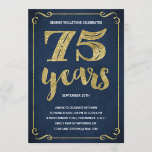 Imitat der Goldtypographie-  vereitelt 75. Einladung