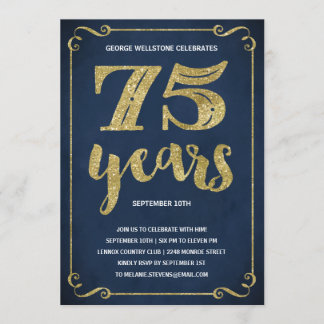 Imitat der Goldtypographie-| vereitelt 75. Einladung