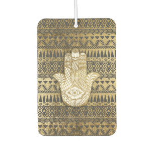 Imitat-Druck-GoldHamsa Hand und Stammes- Azteke Autolufterfrischer