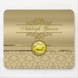Imitat-gelber Zitrinedelstein-metallischer Mousepad