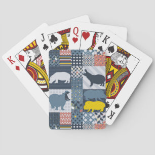 Imitat-Gesteppte Flusspferde Spielkarten