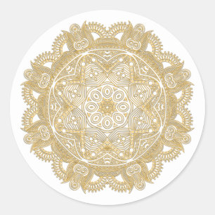 Imitat-glänzendes GoldTrendy orientalisches Runder Aufkleber