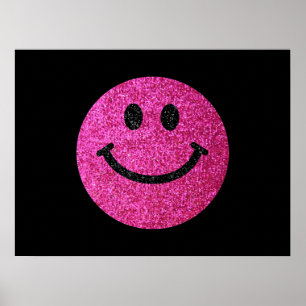 Imitat-Glittergesicht des heißen Rosas Poster