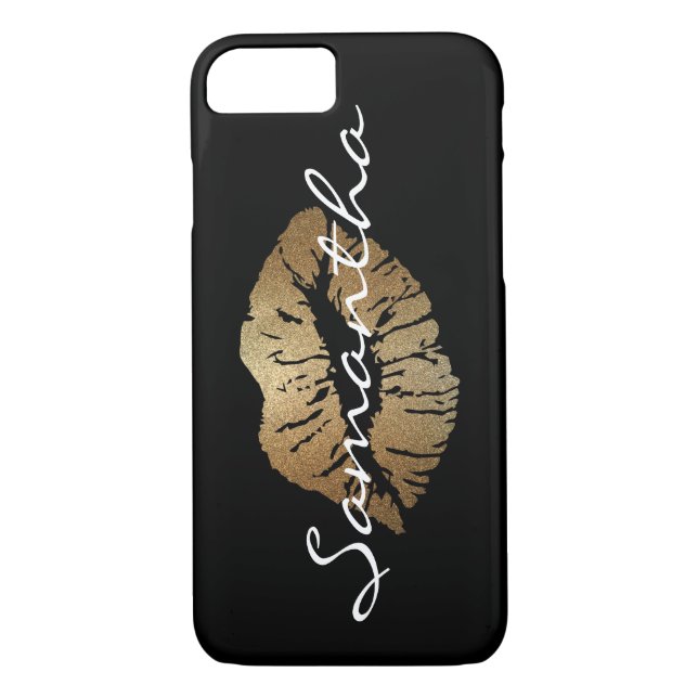 Imitat-Glitzer-Goldkuß Case-Mate iPhone Hülle (Rückseite)