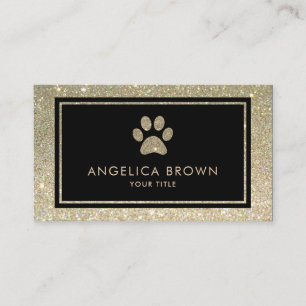 Imitat Glitzer Paw Print Business Card Visitenkarte
