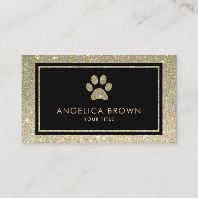 Imitat Glitzer Paw Print Business Card Visitenkarte (Vorderseite)