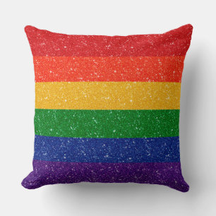 Imitat-Glitzer-Regenbogen-Stolz-Flagge Kissen