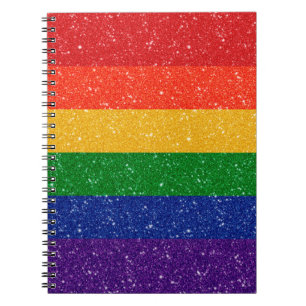 Imitat-Glitzer-Regenbogen-Stolz-Flagge Notizblock