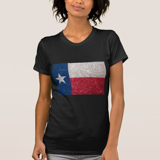 Imitat-Glitzer-Texas-Flagge T-Shirt (Vorderseite)
