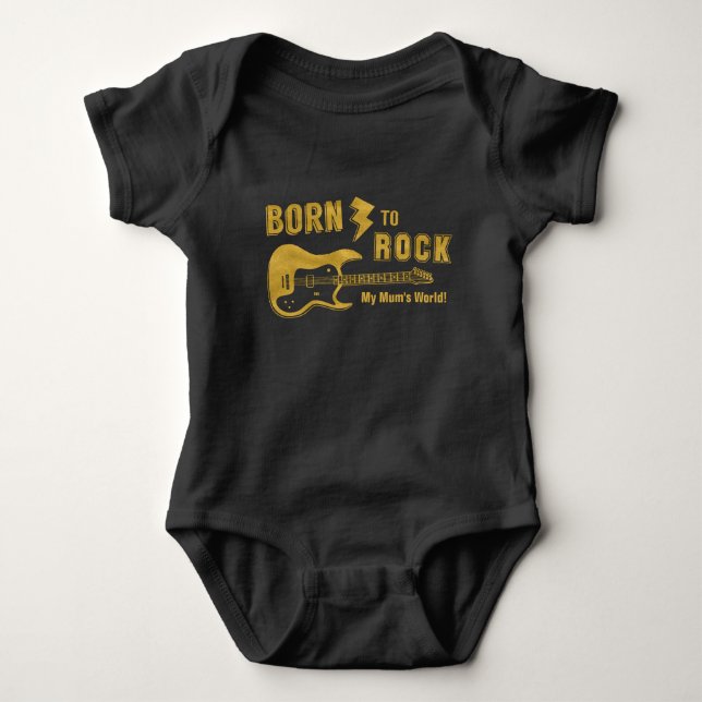 Imitat-Gold geboren, Mama-Weltgitarren-Spaß zu Baby Strampler (Vorderseite)