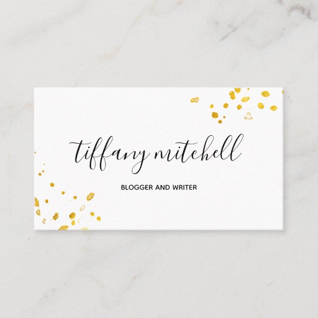 Imitat-Gold spritzt mit eleganter Typografie Visitenkarte (Vorderseite)